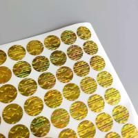 Pegatina Holográfica Dorada de 1.5cm A Prueba de Trasbarros Sello de Garantía Vacío - details 0