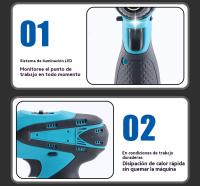 Taladro atornillador a batería para casa juego de destornilladores electricista - details 12