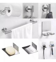 Juego De Accesorios Para Baño De 304, Acero Inoxidable, 9 piezas, Color Plateado - details 2