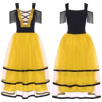 Vestido Flamenco para mujer, Paso español Doble, tre actuación Rumba latina, mangas con borlas, vestidos tul, Ropa de baile - details 12