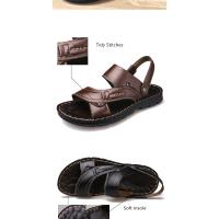 Sandalias de cuero para hombre, zapatos informales, ligeros y cómodos, para la playa y el verano - details 8