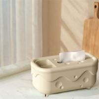Caja de pañuelos de queso Kawaii creativa, soporte de plástico elegante para pañuelos, caja de almacenamiento de papel con acabado brillante para oficina - details 10