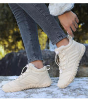 Botas de lana enrosadas, zapatos individuales impermeables y antideslizantes, de algodón, antideslizantes - details 18