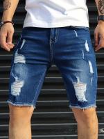 Pantalones Cortos De Mezclilla Rasgados Para Hombre, Pantalones De Mezclilla Desgastados De Estilo informal Para Verano - details 9
