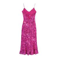 BUNO-vestido elegante fino con tirantes y lazo en la espalda, vestidos largos con diseño sin espalda, novedad de verano 2025, ropa de playa estampada para mujer - details 2