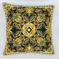 Funda de Almohada de Satén Floral Dorado Vintage de Lujo Patrón Clásico Europeo - details 3