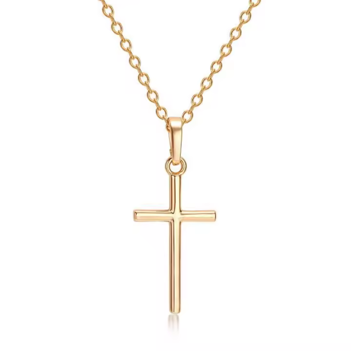 Collares ajustables con impresiones de Diamantes de imitación y de Cruz para Mujer, Color sólido, colgantes de Verano, joyería para Mujer - 1