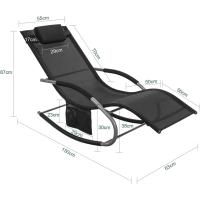 Hamacas de jardín Mecedora con reposapiés Tumbona ergonómica Negro OGS28-SCHx2 ES” ¡Disponible en dos versiones diferentes! Elige tu opción a continuación.” - details 2