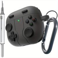 Cubierta de silicona absorbente para AirPods 2024, accesorio protector para juegos con bolígrafo de limpieza, 4 amortiguadores - details 4