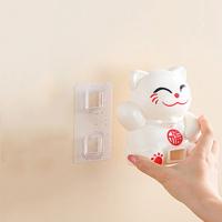 Jabonera en forma de gato para colgar en la pared PP No requiere perforación Jabonera montada en la pared Bandeja para llaves estable que ahorra espacio - details 4