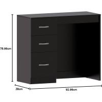 Descuento Riano - tocador para Maquillaje de 3 cajones, para mobiliario de Dormitorio, Blanco - details 28