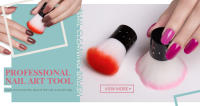 Arte Clavo-cepillo de limpieza de uñas portátil, herramientas de diseño profesional para manicura, elimina el polvo, seta suave - details 0