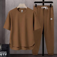 Conjunto De Verano Para Hombre Con Camiseta Y Pantalones Cortos De Algodón Transpirable Color Sólido Talla Grande Moda Casual - details 6