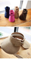 Gorra de Playa con Protección UV para Mujeres Sombrero de Visera de Verano con Borla - details 1