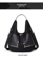 Bolso de malla vintage bolso de hombro de gran capacidad estilo punk remaches - details 10