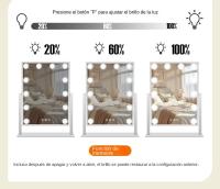 Espejo de tocador HD con 8 luces LED, rotación de 360 ° , 3 luces, toque inteligente y ajuste de brillo gratuito - details 4