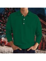 Botones de cuello en V de manga larga de otoño, polo superior casual para hombre. - details 2