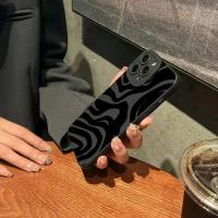 Funda Protectora de Silicona Negra con Patrón de Ondas Adecuada para la Serie iPhone - details 4
