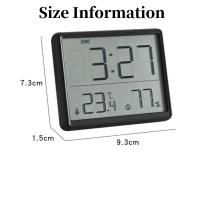 Mini reloj despertador Digital, temperatura, humedad, pitido horario, reloj de mesa con succión magnética, reloj de pared LCD con batería de 12/24H - details 1