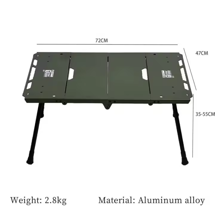 Mesa plegable ligera y portátil de aleación de aluminio, estante lateral para horno, equipo de acampada fresco - 1