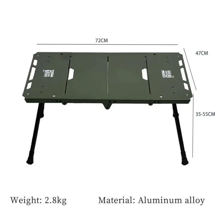 Mesa plegable ligera y portátil de aleación de aluminio, estante lateral para horno, equipo de acampada fresco - 1