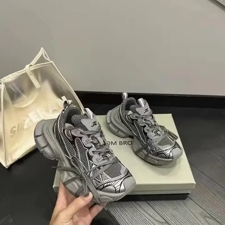 Zapatos deportivos de lujo para mujer, zapatillas informales con cordones, Tenis transpirables, entrenadores planos, tendencia de moda - 1