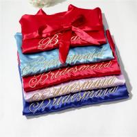 Bata de novia para dama de honor, bata de baño tipo kimono bordada, camisón informal de satén corto, ropa de dormir Sexy para mujer - details 6