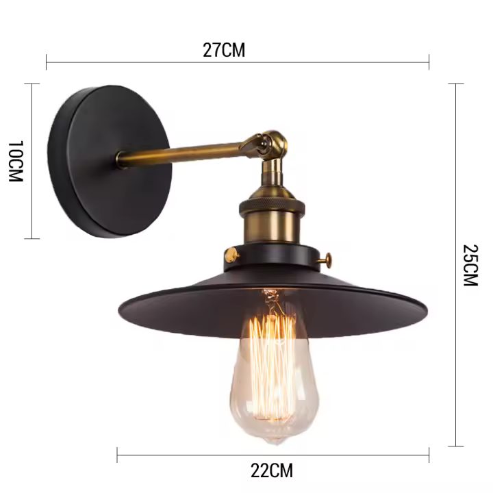Lámpara de pared Industrial Retro Para Loft, candelabro de pared de hierro negro, accesorio de luz de escalera para casa, pasillo, iluminación exterior, 110V, 220V - 1