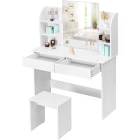 Luz Regulable, Mesa de Maquillaje con Taburete de Altura Ajustable, 108x40 cm, Mesa Tocador con - details 2