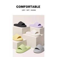 Zapatillas de casa de Color sólido para hombre y mujer, chanclas de baño antideslizantes de EVA, sandalias ligeras concisas, zapatos para parejas, verano - details 10