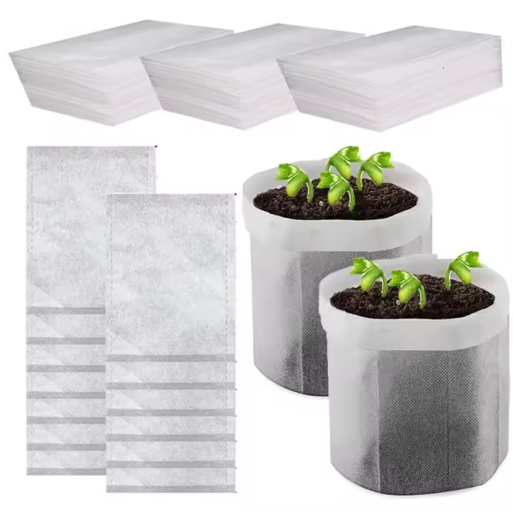 Bolsa para plántulas no tejida biodegradable, tela para jardín, bolsas para iniciación de semillas interiores y exteriores, contenedores para plantar - 1
