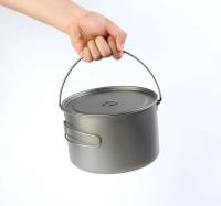 Olla colgante de titanio puro de una sola capa de 2,8l y olla colgante de 2L, sartén plegable y gruesa con asa para dos personas - details 7