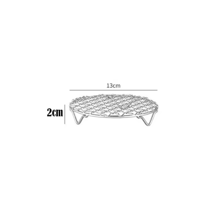 Rejilla redonda portátil para freidora de aire, red apilable de acero inoxidable para barbacoa con rejilla para pies, parrilla, horno de cocina para el hogar, cocina vaporera - 1