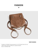 Bolso de cuero retro unisex Gran capacidad Diseño oblicuo Portátil Multifuncional - details 4