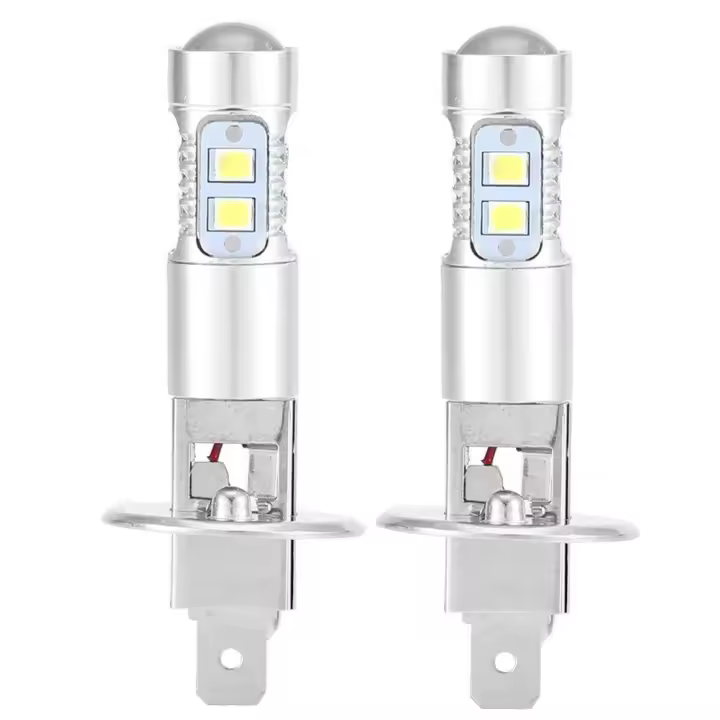 Bombillas para faros delanteros, 2 bombillas para faros delanteros LED H1 6000K Ultra Blancas 100W de haz bajo - 1