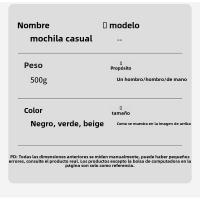 Bolsos para mujer - Escolares, Gran Capacidad, Moda Vuelta al Cole, Diseño Sencillo, Negro/Gris - details 0