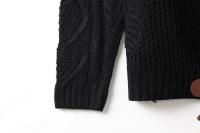 Suéter de punto tipo cárdigan de un solo pecho con cuello alto para hombre, para otoño e invierno - details 24