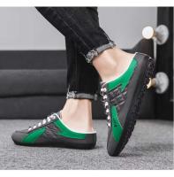 Zapatos planos de conducción de fondo suave de moda para hombre, zapatos casuales de primavera y verano con diseño de gorro, estilo de caminata de medio arrastre, sin cordones - details 14