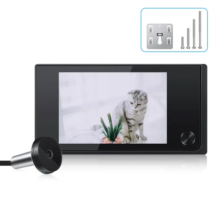 Mirilla Digital de 3,5 pulgadas con cámara, visor de puerta Digital de 120 °, timbre de puerta de ojo de gato, Monitor inteligente para el hogar y exteriores - 1