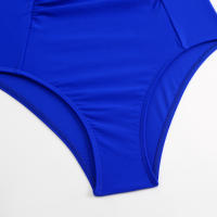 Traje de Baño de Una Pieza Negro V Cut Traje de Baño Sólido Sexy para Mujeres - details 7