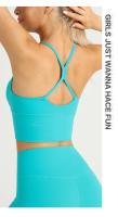 Sujetador deportivo de Color liso para mujer, ropa interior Sexy con espalda cruzada Y forma de Y, ideal para gimnasio, Yoga, trotar Y entrenamiento - details 13