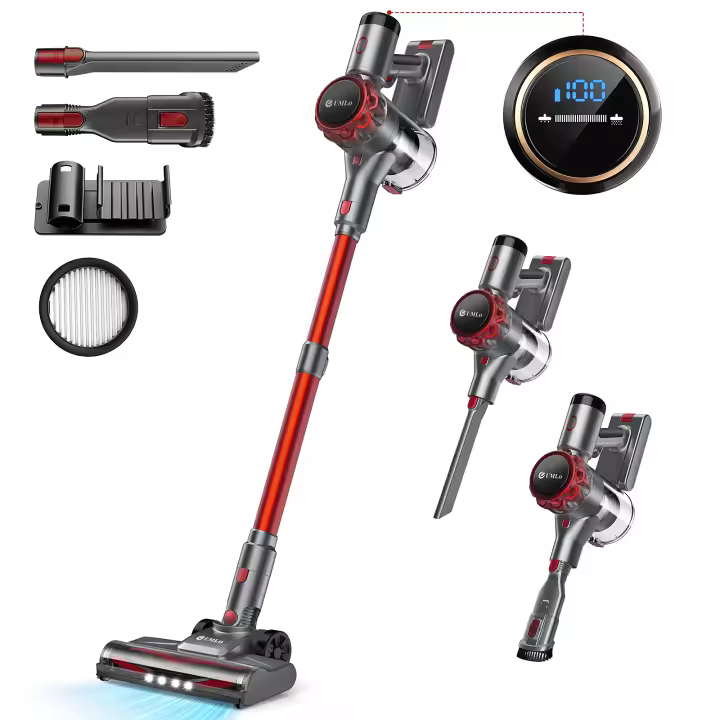 Aspiradora de Batería YISORA S3 Tiempo de Funcionamiento de 55Min, Diseño Independiente, Pantalla Táctil, Sin Bolsa, Potencia de Succión de 600Watts, Filtro Lavable - 1