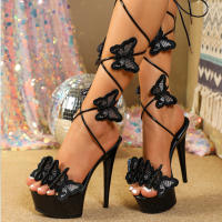 Sandalias de charol 13CM15CM tacones altos tacones finos sexy odio cielo alto sandalias súper altas - details 6