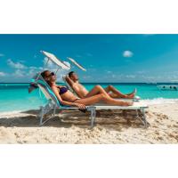 Juego de 2 Tumbonas Plegables Textileno con Parasol