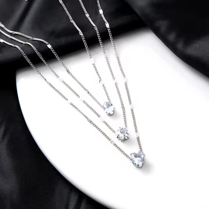 Collar de cinco estrellas con aguja de agua, accesorios de fiesta a la moda para mujer - 1