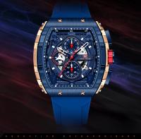 Reloj deportivo de lujo para hombre, reloj de pulsera analógico automático luminoso resistente al agua con cristal curvo de barril para exteriores y negocios - details 5
