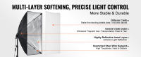SucceBuy Kit de iluminación Softbox, 20"x 28", LED de 45 W, 3000-6500 K, trípode, control remoto, para fotografías y transmisión - details 2