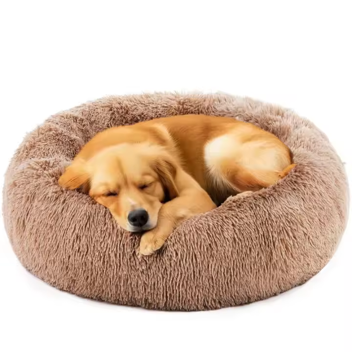 Cama de Donut para Mascotas Almohada de Peluche de Piel Sintética para Perros Pequeños - 1