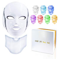 Máscara con Luz Led para Cuidado Facial, Mascarilla para Cara y Cuello, Dispositivo para Terapia Antiacné Blanqueamiento Rejuvenecimiento de la Piel, Máquina de Tratamiento con 7 Colores - details 0