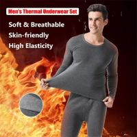 Conjunto de ropa interior térmica de invierno para hombre, paneles cálidos con forro polar de algodón suave, conjunto superior e inferior, pijamas de ropa térmica - details 0